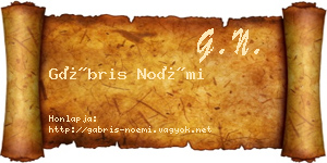 Gábris Noémi névjegykártya